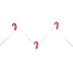 Northlight LED Candy Cane Christmas Fairy Lights - 6.5' Silver Wire - 20ct Red -Northlight 4611786924692748432