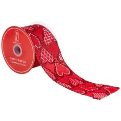 Northlight Hearts Valentine's Day Glittered Wired Craft Ribbon - 2.5" X 10 Yards - Red And White 15 Northlight Hearts Valentine's Day Glittered Wired Craft Ribbon - 2.5" X 10 Yards - Red And White -Northlight 4611787129417928880