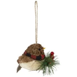 Northlight Woodland Baby Bird With Plaid Winter Scarf Christmas Ornament - 5.5" Brown 15 Northlight Woodland Baby Bird With Plaid Winter Scarf Christmas Ornament - 5.5" Brown -Northlight 4611799042135677648