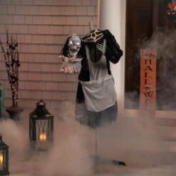 Northlight LED Lighted And Animated Skeleton Maid Head-in-Hand Halloween Figure - 57" Black 17 Northlight LED Lighted And Animated Skeleton Maid Head-in-Hand Halloween Figure - 57" Black -Northlight 4611805121354853296 2