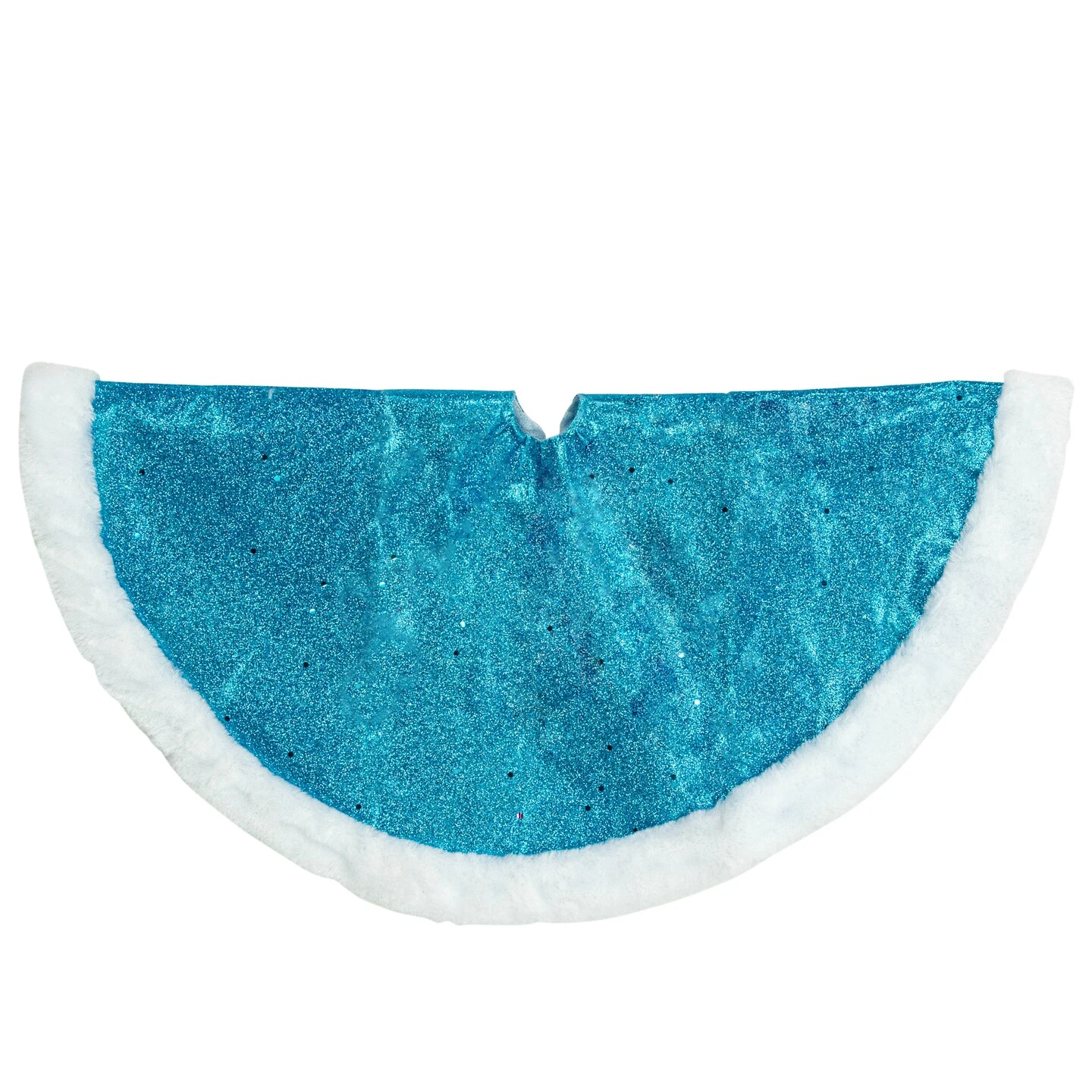 Northlight 20" Blue Glittered Mini Christmas Tree Skirt With Fur Trim 9 Northlight 20" Blue Glittered Mini Christmas Tree Skirt With Fur Trim - Image 7