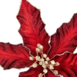 Northlight 8" Glittered Burgundy Velvet Poinsettia Floral Christmas Pick Spray Red 14 Northlight 8" Glittered Burgundy Velvet Poinsettia Floral Christmas Pick Spray Red -Northlight 4611832244959331552