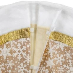 Northlight 48" White And Gold Snowflake Christmas Tree Skirt 14 Northlight 48" White And Gold Snowflake Christmas Tree Skirt -Northlight 4611832245093745888