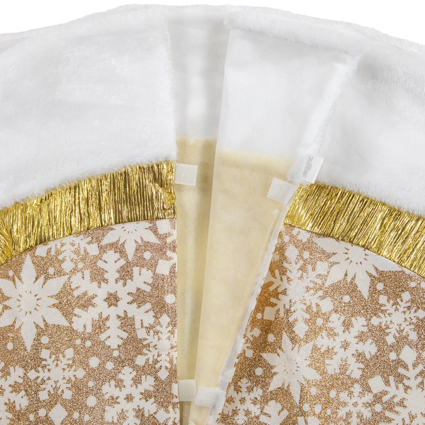 Northlight 48" White And Gold Snowflake Christmas Tree Skirt 8 Northlight 48" White And Gold Snowflake Christmas Tree Skirt - Image 6