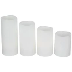 Northlight LED Flameless Flickering Solid Wax Pillar Candles - 7" - White - Set Of 4 15 Northlight LED Flameless Flickering Solid Wax Pillar Candles - 7" - White - Set Of 4 -Northlight 4611832245391541472