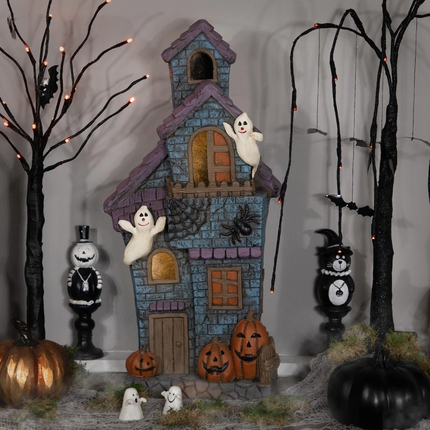 Northlight LED Lighted Haunted House With Ghosts Halloween Decoration - 22.75" Blue 10 Northlight LED Lighted Haunted House With Ghosts Halloween Decoration - 22.75" Blue - Image 8