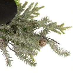 Northlight Triple Candle Holder With Frosted Foliage And Pine Cones Christmas Decoration - 26" Black -Northlight 4611832246066824416