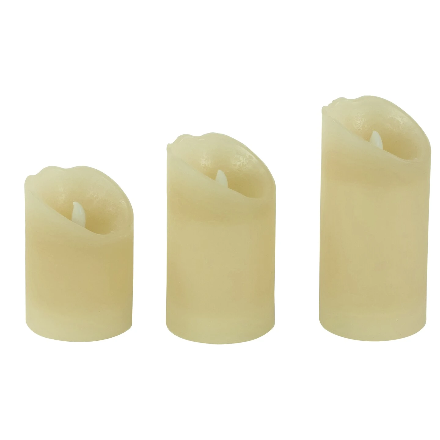 Northlight LED Operated Flameless Pillar Candles - 6" - Cream - Set Of 3 Beige 6 Northlight LED Operated Flameless Pillar Candles - 6" - Cream - Set Of 3 Beige - Image 4