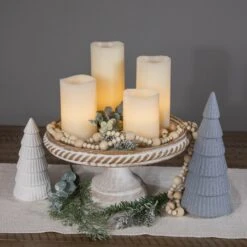 Northlight LED Flameless Flickering Wax Pillar Candles - 7" - Cream - Set Of 4 Ivory -Northlight 4611832246196847840