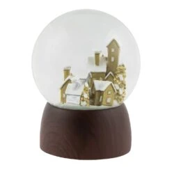 Northlight Christmas Village In The Woods Musical Snow Globe - 6.5" Gold -Northlight 4611832246783853792