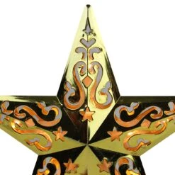 Northlight 8.5" Lighted Gold And White Star Cut-Out Design Christmas Tree Topper - Clear Lights 12 Northlight 8.5" Lighted Gold And White Star Cut-Out Design Christmas Tree Topper - Clear Lights -Northlight 4611832246840476896