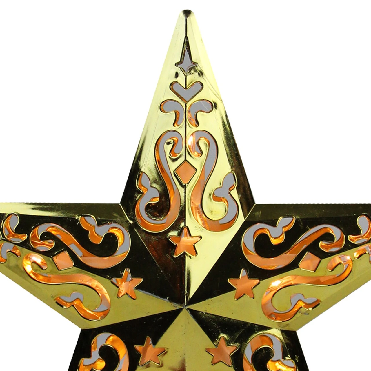 Northlight 8.5" Lighted Gold And White Star Cut-Out Design Christmas Tree Topper - Clear Lights 7 Northlight 8.5" Lighted Gold And White Star Cut-Out Design Christmas Tree Topper - Clear Lights - Image 5