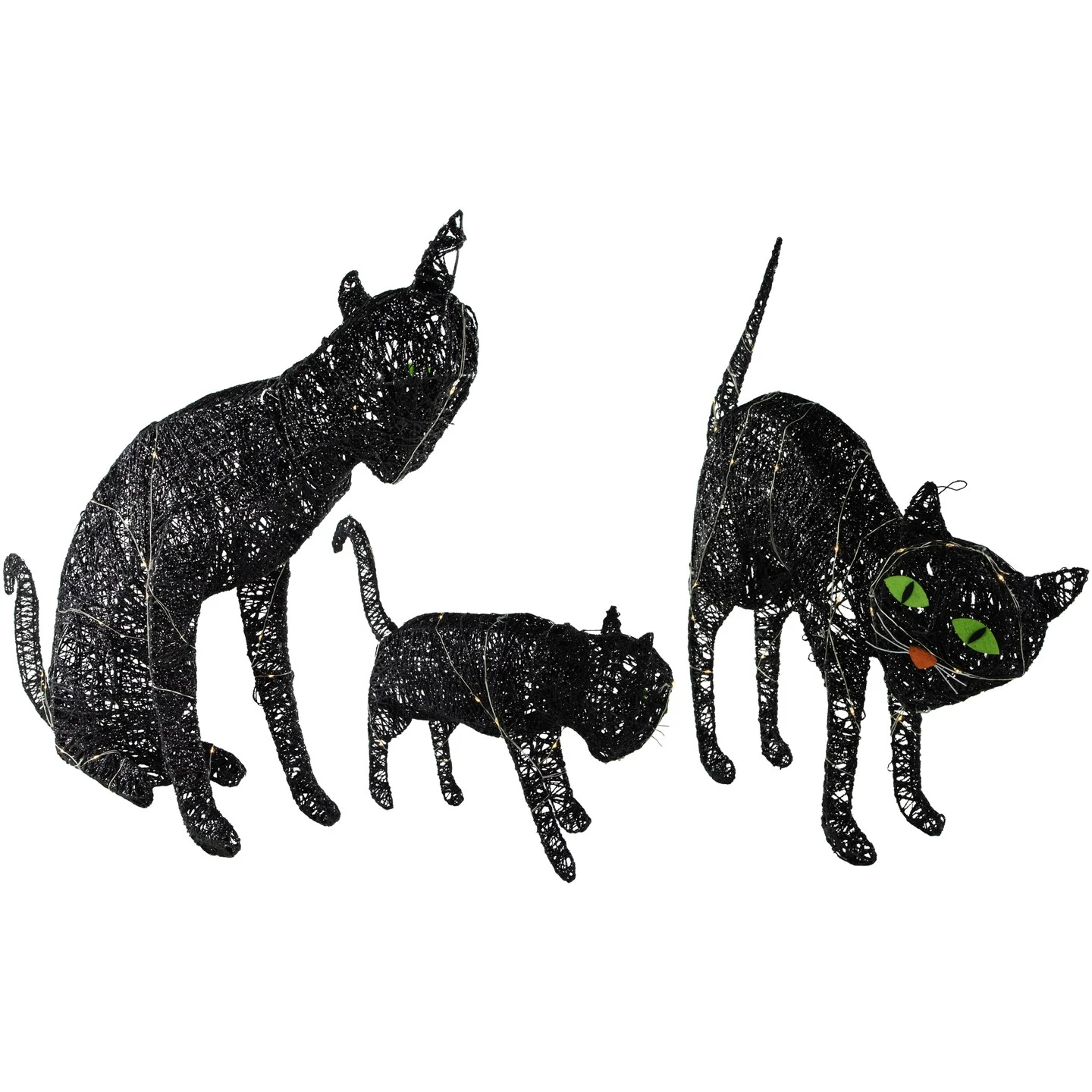 Northlight LED Lighted Black Cat Family Outdoor Halloween Decorations - 27.5" - Set Of 3 8 Northlight LED Lighted Black Cat Family Outdoor Halloween Decorations - 27.5" - Set Of 3 - Image 6
