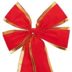 Northlight 18" X 30" Red 4-Loop Velveteen Christmas Bow With Gold Trim 13 Northlight 18" X 30" Red 4-Loop Velveteen Christmas Bow With Gold Trim -Northlight 4611840700402929712