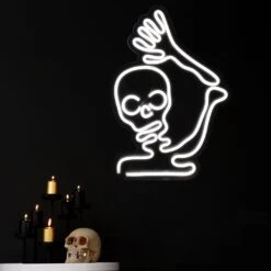 Northlight LED Skeleton Neon Lighted Halloween Wall Or Window Decoration - 15" White 13 Northlight LED Skeleton Neon Lighted Halloween Wall Or Window Decoration - 15" White -Northlight 4611844159434867888