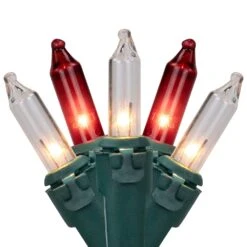 Northlight Mini Incandescent Christmas Lights -Red And Clear - 20.25' Green Wire - 100ct 12 Northlight Mini Incandescent Christmas Lights -Red And Clear - 20.25' Green Wire - 100ct -Northlight 4611847083916437520