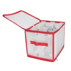 Northlight Transparent Zip Up Christmas Light Storage Box - 12.5" Red -Northlight 4611852682574517584