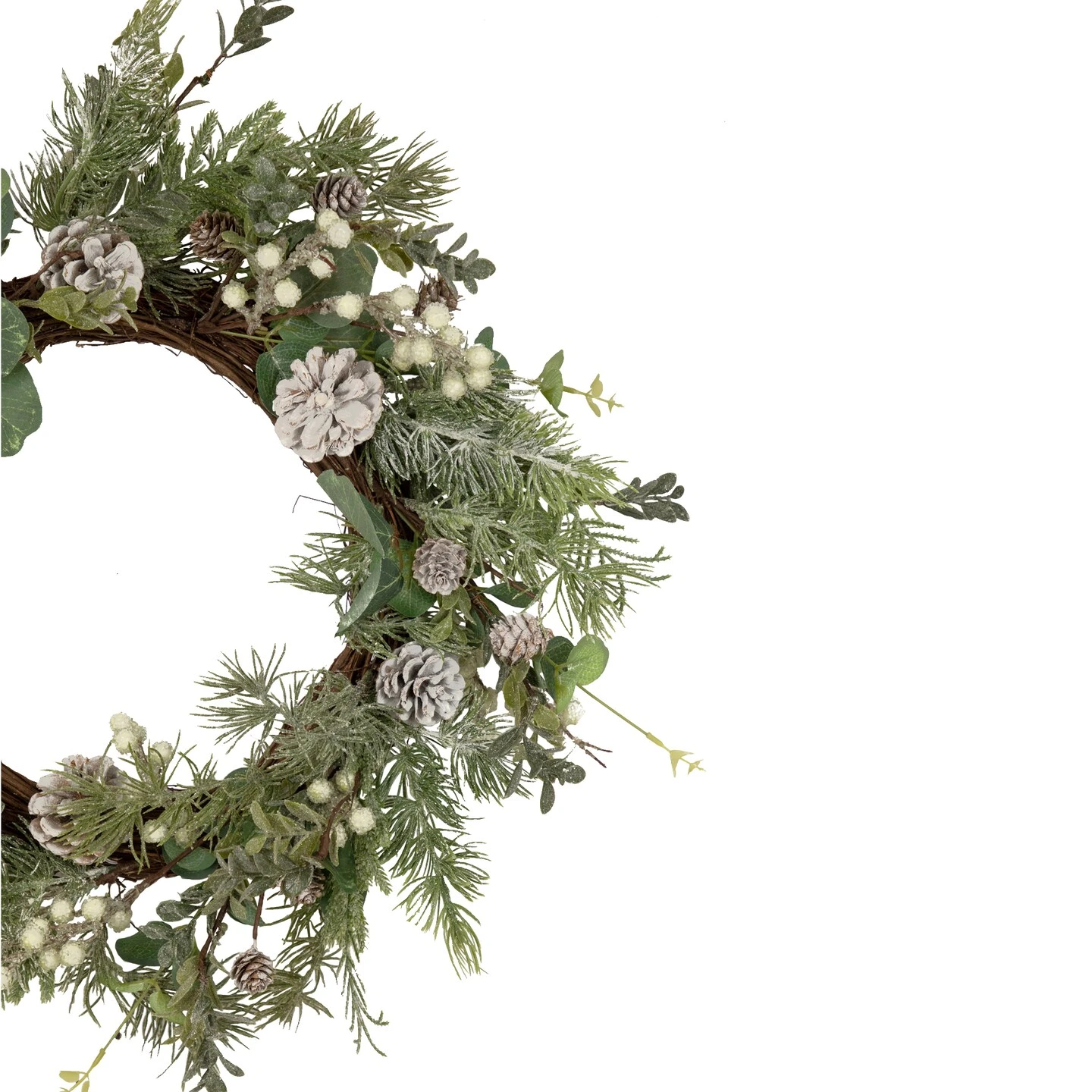 Northlight White Berry, Eucalyptus And Pinecone Christmas Wreath, 20-Inch, Unlit Green 7 Northlight White Berry, Eucalyptus And Pinecone Christmas Wreath, 20-Inch, Unlit Green - Image 5
