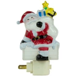 Northlight Santa In Chimney Frosted Christmas Night Light - 6.25" Red 13 Northlight Santa In Chimney Frosted Christmas Night Light - 6.25" Red -Northlight 4611858180262151392