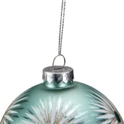 Northlight Glittered Starburst Glass Ball Christmas Ornament - 4" - Mint Green -Northlight 4611858180832380128
