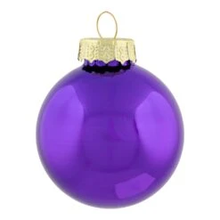 Northlight Shiny And Matte Purple Glass Ball Christmas Ornaments - 1.5" (40mm) - Purple - 10ct -Northlight 4611861640428902096