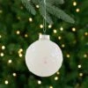 Northlight Frosted Sequined Christmas Ball Glass Ornaments - 2.75" (70mm) - White - 4ct -Northlight 4611861641447034576