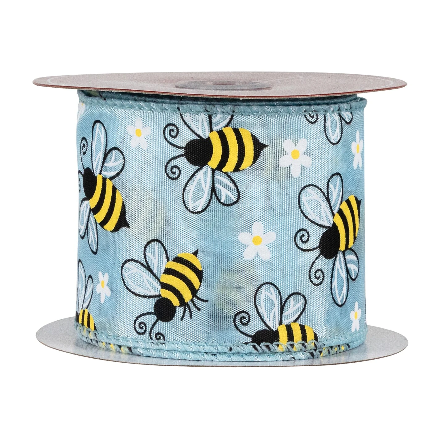 Northlight Bumblebee Design Wired Spring Craft Ribbon - 2.5" X 10 Yards - Blue 6 Northlight Bumblebee Design Wired Spring Craft Ribbon - 2.5" X 10 Yards - Blue - Image 4