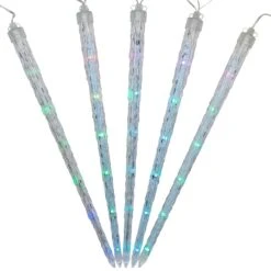 Northlight LED Color Changing Cascading Icicle Christmas Light Tubes - Multicolor - 13' Clear Wire - 5ct 12 Northlight LED Color Changing Cascading Icicle Christmas Light Tubes - Multicolor - 13' Clear Wire - 5ct -Northlight 4611870001941707216