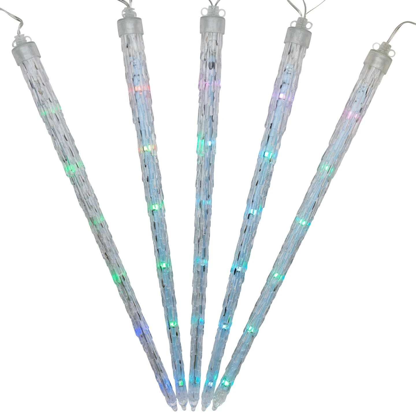 Northlight LED Color Changing Cascading Icicle Christmas Light Tubes - Multicolor - 13' Clear Wire - 5ct 5 Northlight LED Color Changing Cascading Icicle Christmas Light Tubes - Multicolor - 13' Clear Wire - 5ct - Image 3
