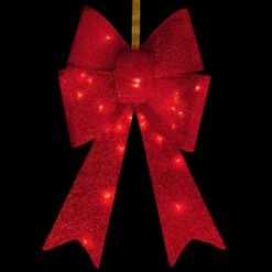 Northlight 26" LED Lighted Red Tinsel Bow Christmas Decoration 13 Northlight 26" LED Lighted Red Tinsel Bow Christmas Decoration -Northlight 4611883715822437600