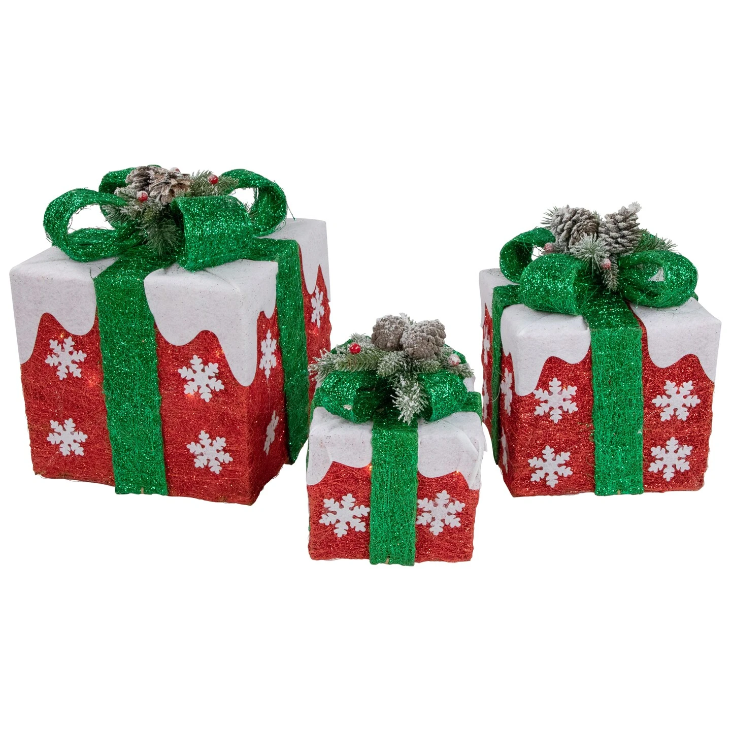 Northlight Set Of 3 Lighted Red With White Snowflakes Gift Boxes Christmas Decorations 8 Northlight Set Of 3 Lighted Red With White Snowflakes Gift Boxes Christmas Decorations - Image 6
