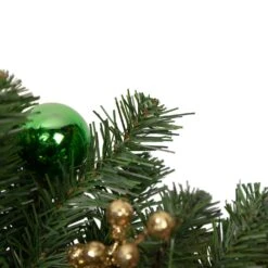 Northlight Pine Foliage With Ornaments Artificial Christmas Teardrop Swag - 30" - Unlit Green -Northlight 4611883716512204000
