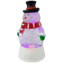 Northlight 7" LED Lighted Color Changing Snowman Christmas Glittering Snow Dome White -Northlight 4611883716600284384