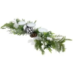 Northlight Mixed Foliage And Jingle Bell Christmas Pillar Candle Holder - 29" Green 15 Northlight Mixed Foliage And Jingle Bell Christmas Pillar Candle Holder - 29" Green -Northlight 4611883717336384736
