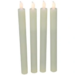 Northlight Set Of 4 Solid Cream Flameless LED Constant Wax Taper Candles 9.5" Ivory 12 Northlight Set Of 4 Solid Cream Flameless LED Constant Wax Taper Candles 9.5" Ivory -Northlight 4611883717403690208
