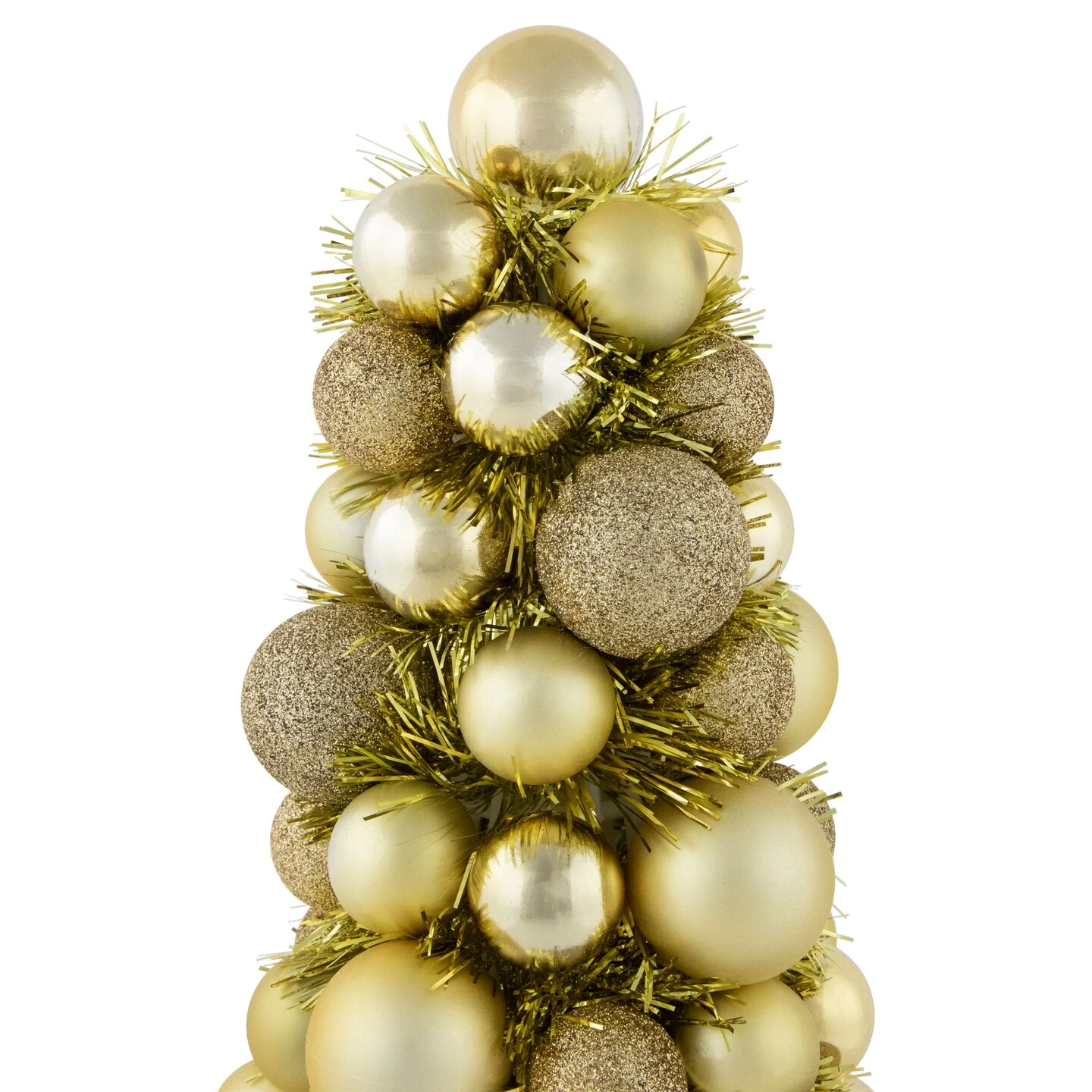Northlight 3-Finish Shatterproof Ball Christmas Tree With Tinsel - 15.75" - Gold 6 Northlight 3-Finish Shatterproof Ball Christmas Tree With Tinsel - 15.75" - Gold - Image 4