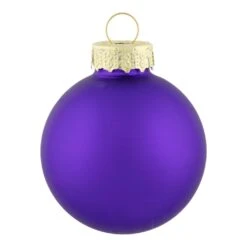 Northlight Shiny And Matte Purple Glass Ball Christmas Ornaments - 1.5" (40mm) - Purple - 10ct -Northlight 4611891144706741968