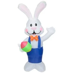 Northlight Inflatable Lighted Standing Easter Bunny With Egg Outdoor Decoration - 7' White 12 Northlight Inflatable Lighted Standing Easter Bunny With Egg Outdoor Decoration - 7' White -Northlight 4611891206889881552