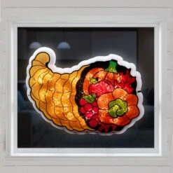 Northlight Pre-lit Cornucopia Thanksgiving Window Decoration – 16" - Red And Gold - Clear Lights 13 Northlight Pre-lit Cornucopia Thanksgiving Window Decoration – 16" - Red And Gold - Clear Lights -Northlight 4611891207868183504