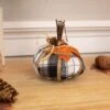 Northlight Plaid Pumpkin With Leaf Fall Harvest Pumpkin Decoration - 5" - White And Black 1 Northlight Plaid Pumpkin With Leaf Fall Harvest Pumpkin Decoration - 5" - White And Black -Northlight 4611891331345742032