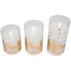 Northlight LED Flameless Flickering Woodland Glass Pillar Christmas Candles - 6" - Set Of 3 White