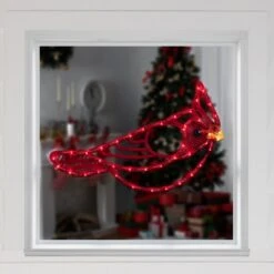 Northlight Lighted Cardinal Bird Christmas Window Silhouette - 12.5" - Red And Yellow Lights -Northlight 4611899009578338000