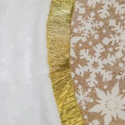 Northlight 48" White And Gold Snowflake Christmas Tree Skirt 13 Northlight 48" White And Gold Snowflake Christmas Tree Skirt -Northlight 4611899884386206944