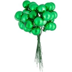 Northlight Shatterproof Ball Ornament Christmas Pick - 6.75" - Green -Northlight 4611899884839191776