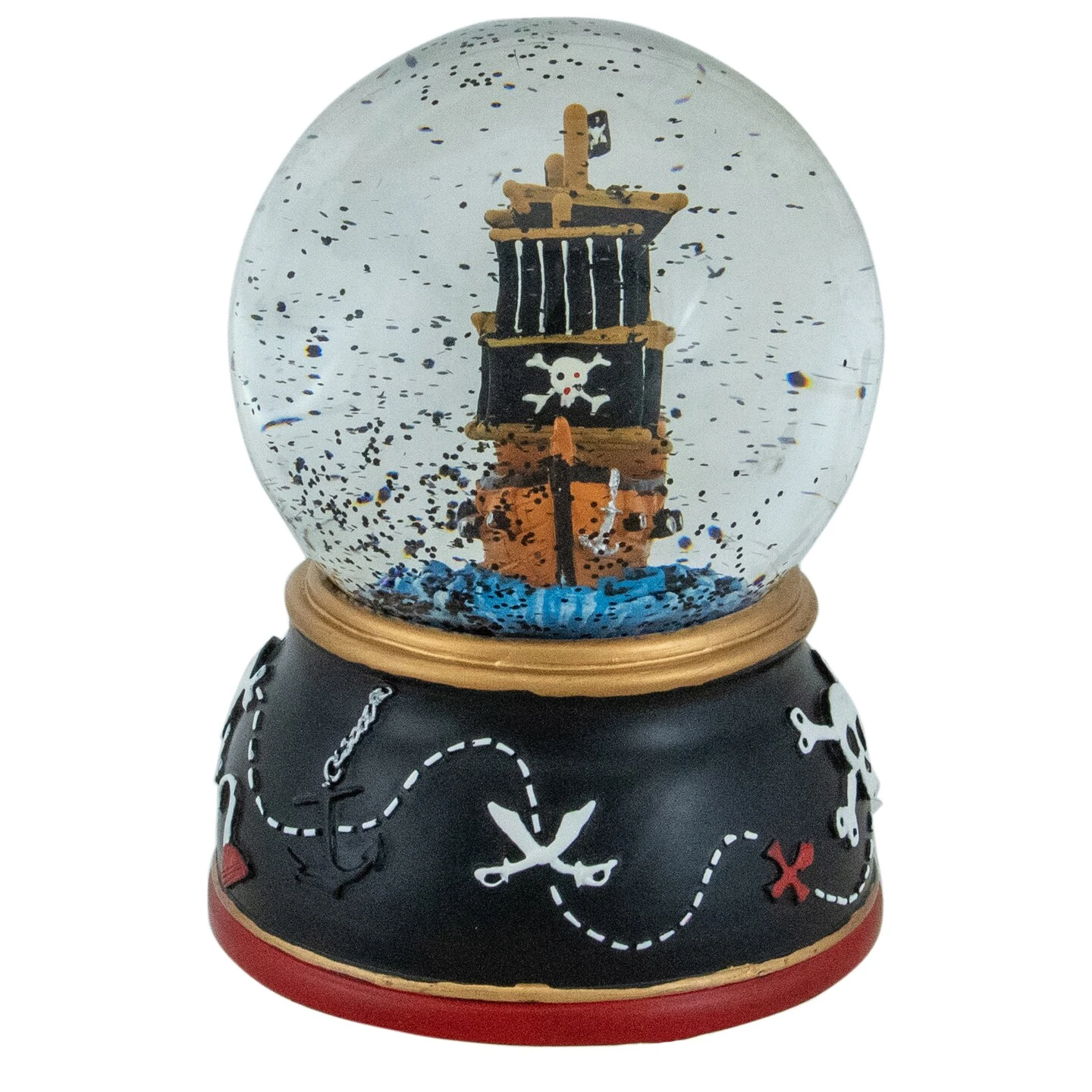 Northlight 5" Children's Musical Pirate Ship At Sea Snow Globe Black 6 Northlight 5" Children's Musical Pirate Ship At Sea Snow Globe Black - Image 4