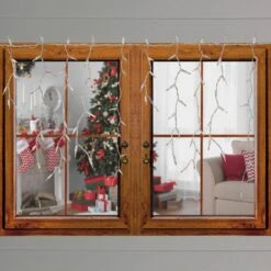 Northlight Mini Icicle Christmas Lights - Clear - 9.5' White Wire - 300ct -Northlight 4611899886072120544 1