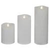 Northlight LED Flickering Flameless Wax Pillar Candles - 8" - White - Set Of 3 -Northlight 4611901862925738208