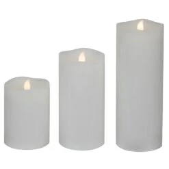 Northlight LED Flickering Flameless Wax Pillar Candles - 8" - White - Set Of 3 17 Northlight LED Flickering Flameless Wax Pillar Candles - 8" - White - Set Of 3 -Northlight 4611901862925738208 2