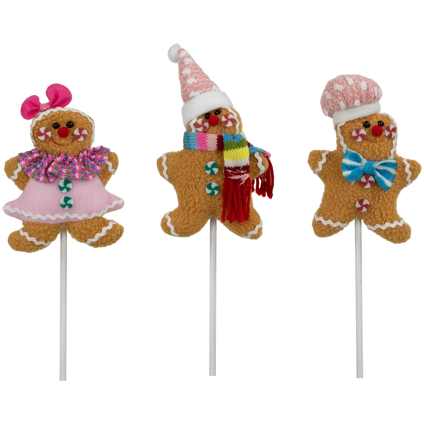 Northlight Plush Gingerbread Christmas Picks -10" - Set Of 3 Brown 10 Northlight Plush Gingerbread Christmas Picks -10" - Set Of 3 Brown - Image 8