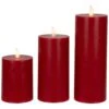 Northlight LED Flameless Flickering Wax Pillar Candles - 8" - Red - Set Of 3 -Northlight 4611905952674128096